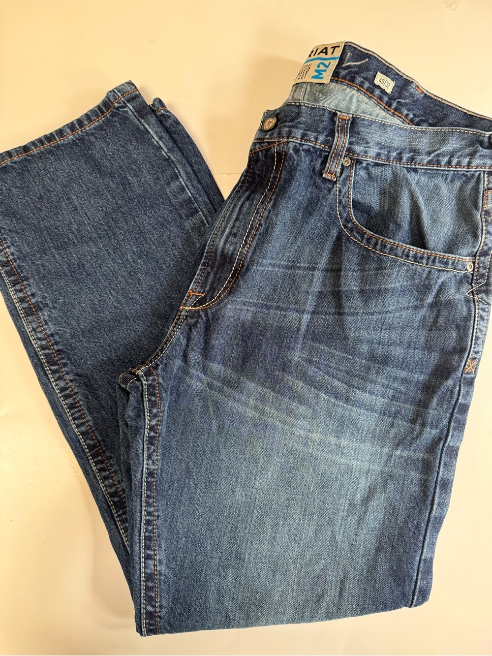 NWOT! Ariat M2 Relaxed Boot Cut Jeans Mens 40x32 Medium Wash Western Denim
